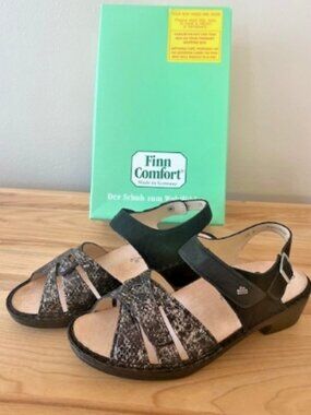 Finn Comfort Gomera Plisseelight Sandals Cognac Size 38 / US 7–7.5 • New in box